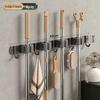 Stainless Steel No-Drill Mop & Broom Wall Mount Hanger