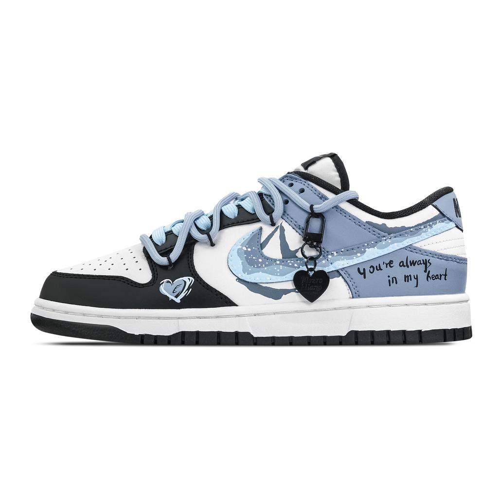 Nike Dunk Wave, Heart Box Abrasion Resistant Abrasion Resistant Low top Skateboard Shoes Unisex Black Blue DD1391-100(Team773--)