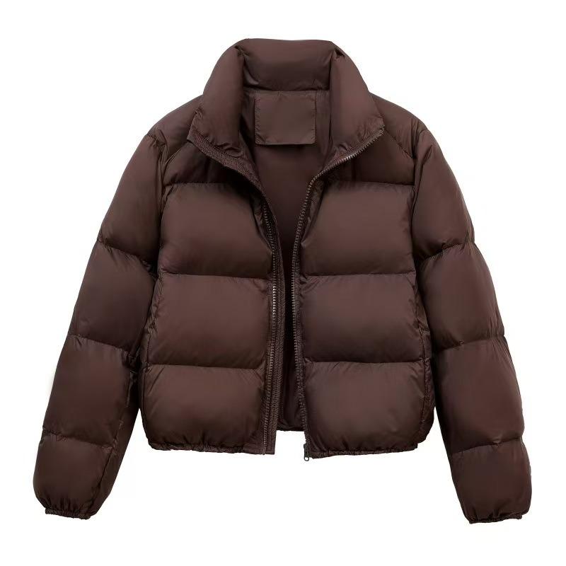 Solid color short Kendou style women's autumn and winter coat fashionable thickened warm zipper bread clothes cotton clothes tide