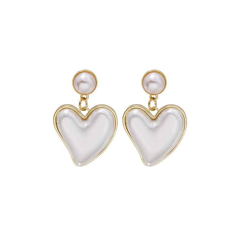 

Серьги-пусеты Элегантное сердце из серебряной иглы - Корейский стиль, длинный дизайн в стиле легкой роскоши для женщин