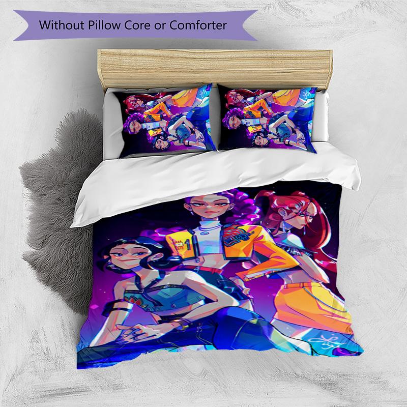 Set Biancheria da Letto KPOP Hunter 3 Pezzi Copripiumino Chiusura Include 1 Copripiumino & 2 Federe per Tutte le Stagioni Camera da Letto Casa Arredamento Stanza del Dormitorio
