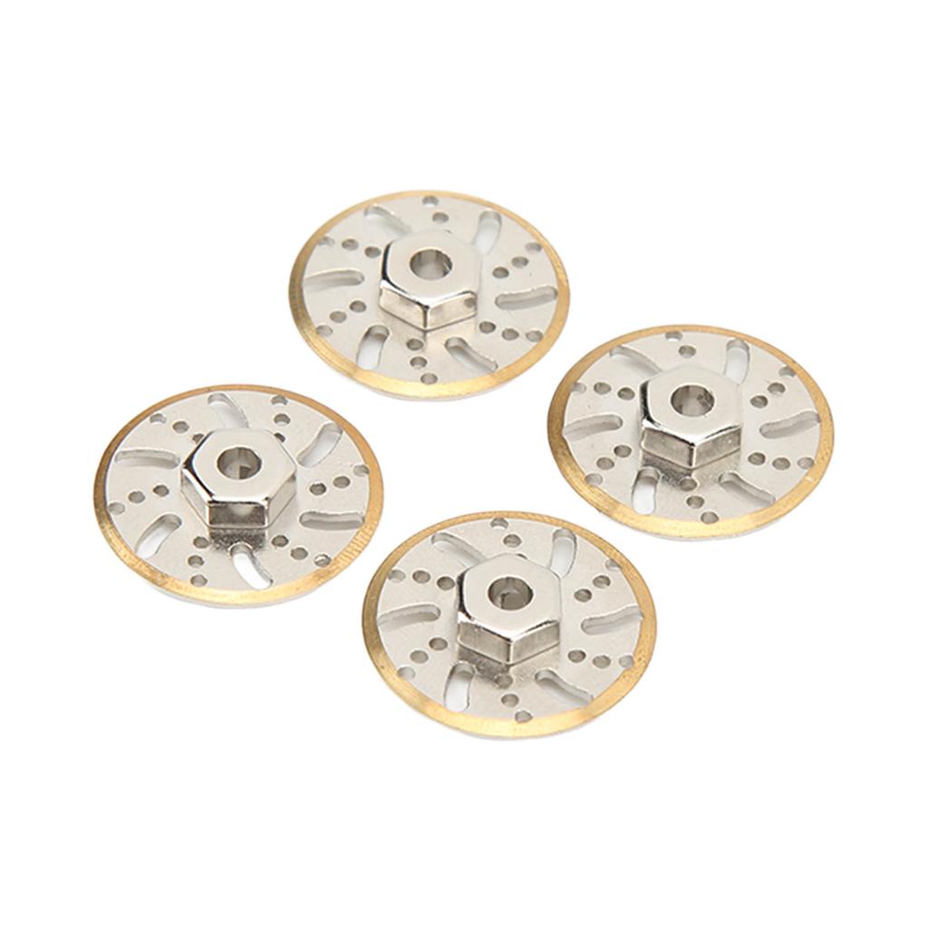 4pcs RC Counter Weight Brake Disc Brass Wheel Weights Hex Adapter for Axial SCX24 Gladiator C10