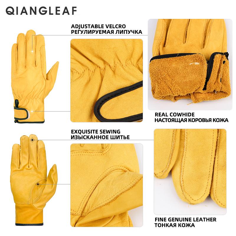 Rindsleder Klettern Sport Sicherheit Schutz Leder Handschuh Fahren Schleifen Schweißen Mehrzweck Arbeits Handschuhe 527NP