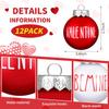 Vinsot 12 Pieces Valentine‘s Day Ball Ornaments 2.36 Inch Red White Tree Ornaments Plastic Decorative Kiss Be Mine Love Hanging Baubles Valentines