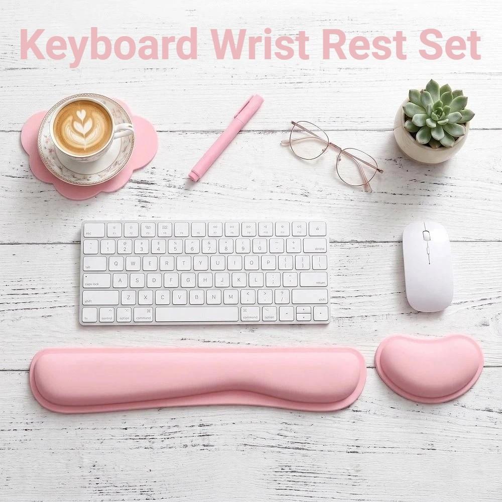 3Pcs Soft Mouse Wrist Support Pad Non-Slip Base Wristband Mouse Mat Computer Use