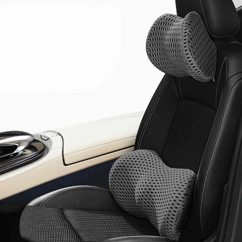 Car Headrest Pillow Support Travel Universal Soft Neck Pillows Cushion Memory Foam Car Lumbar Back Support Auto Headrest