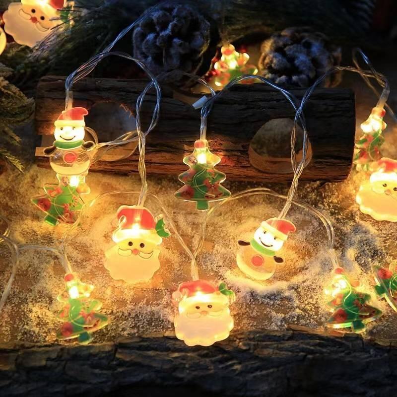 Led Battery Snowman Santa Claus Elk Fairy String Lights Outdoor Xmas Decor Tree
