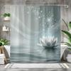 Serene Lotus Flower Shower Curtain - Zen Tranquility Design, Waterproof Fabric for Elegant Bathroom Decor