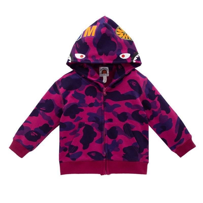 2024 Shark Head 3D Print Hoodie for Men & Kids - Camouflage Zip-Up Sweatshirt