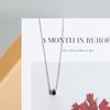 Japanese Korean Simple Black Zircon Necklace Temperament Mini Round Bean Pendant Short Collarbone Choker Women'S Accessories