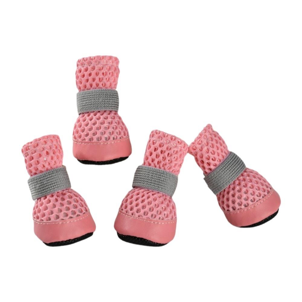 4PCS/SET Anti-Slip Dog Mesh Shoes Wear Resistant Dog Foot Cover Fashion Dog Net Shoes Spring Season