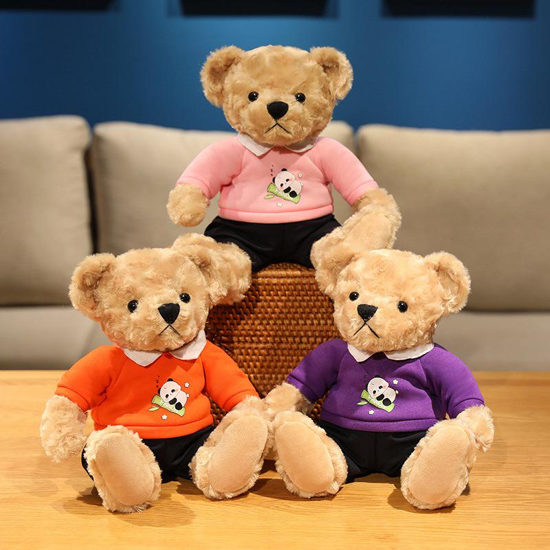Trendy Plush Teddy Bear in Hoodie: Formal Wear Cloth Doll Ornament
