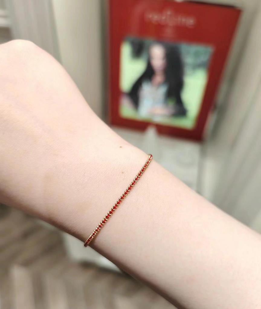 Women's Pure Silver Red Rope Bracelet - Niche Design, Handwoven New Year Jewelry