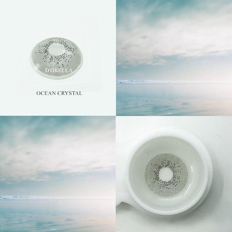 D'ORELLA 1 Paar (2 Stück) farbige Kontaktlinsen der OCEAN Hybrid-Serie für Augen und Kosmetik