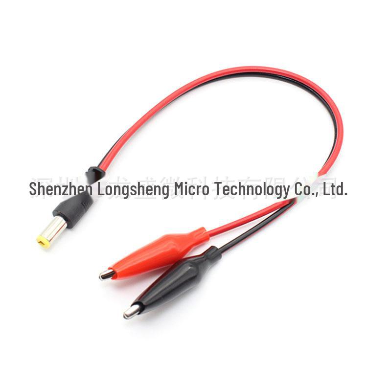 DC Red/Black Male & Female To Alligator Clip Battery Charging & Test Cable, 5.5x2.1 Connector
