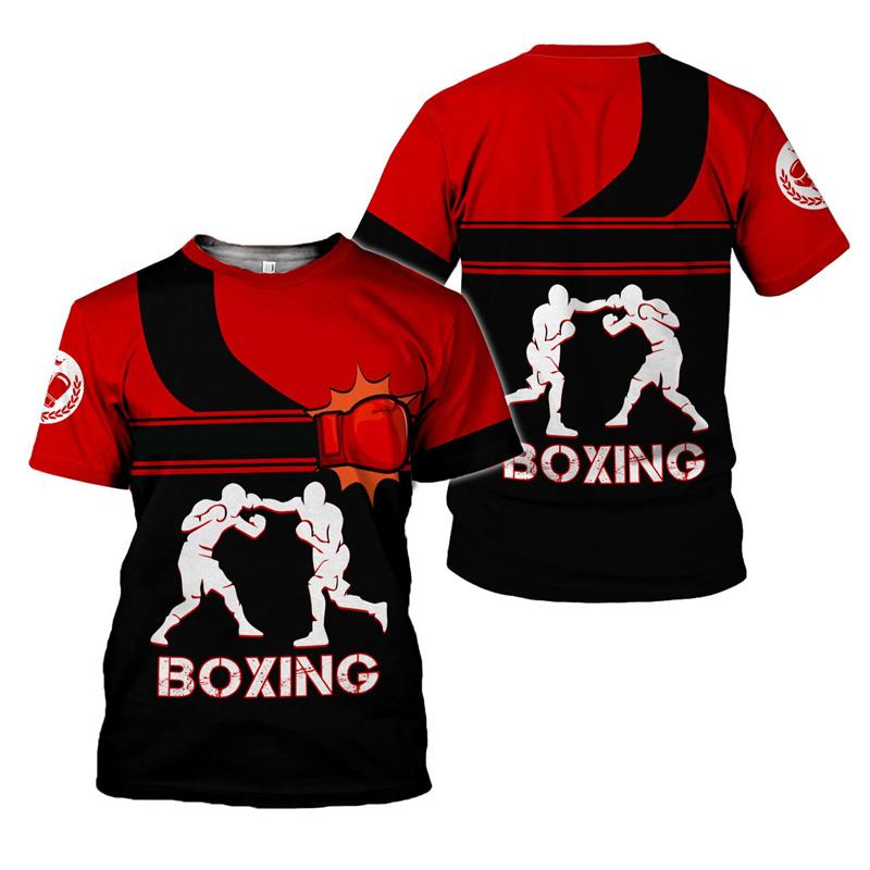 Moda 3d Impresso Boxe T Camisa Das Mulheres Dos Homens Legal Esportes Boxe Camiseta Solta Manga Curta Topos Tripulação Pescoço Oversized Camiseta