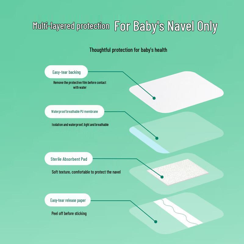 Tuoneng Waterproof Newborn Navel Protection Patch – Sterile, Medical-Grade Baby Dressing for Bathing and Swimming