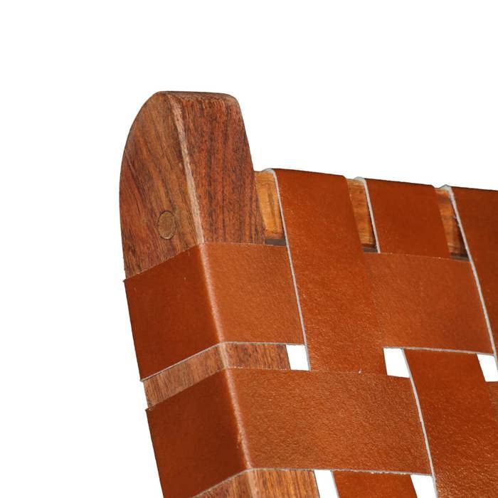 VidaXL Chaise Relaxation Cuir Véritable Bandes Marron Pliable Salle de Séjour 246365