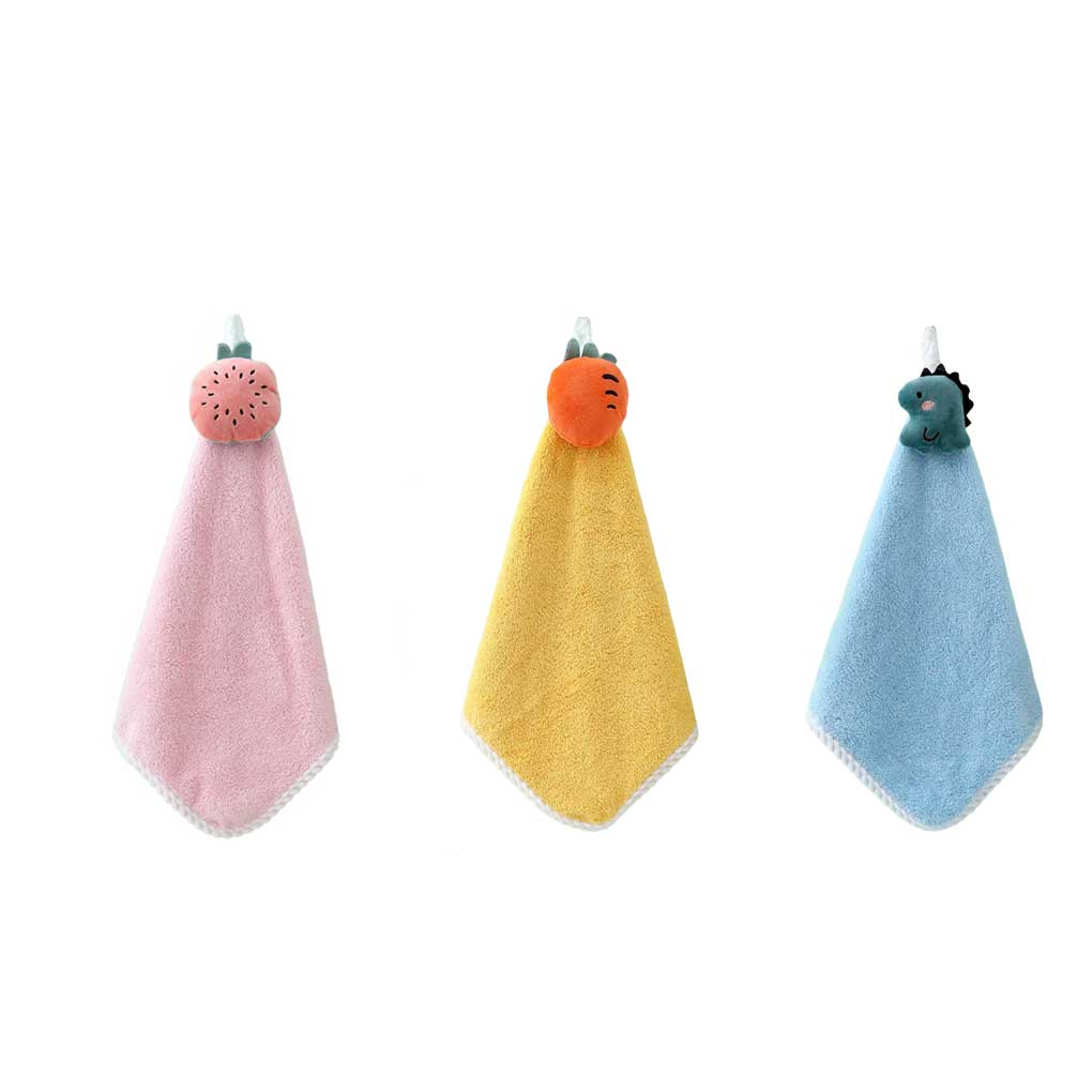 Washroom Animal Hand Towel Kitchen Bathroom Coral Velvet Hanging Towels Water Absorbent Dishcloth Washcloth Home