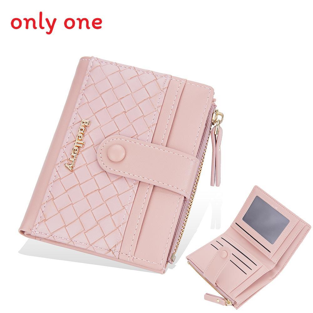 Pu Leather Womens Wallet With Woven Pattern And Zipper Closure For Daily Use