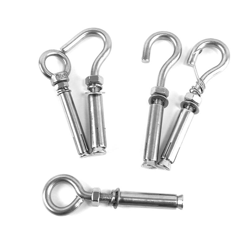 304 Stainless Steel Expansion Eye Bolt with Hook for Lantern and Hardware Applications