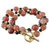 Retro High-Grade Natural Strawberry Crystal Natural Black Agate Sweater Chain Collarbone Chain Necklace