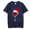 Shirts for Men T-Shirt Christmas Wine Print Tops Women's Men's T-Shirt Short Sleeve Oversize Streetwear Tshirts Men Brand Tshirt