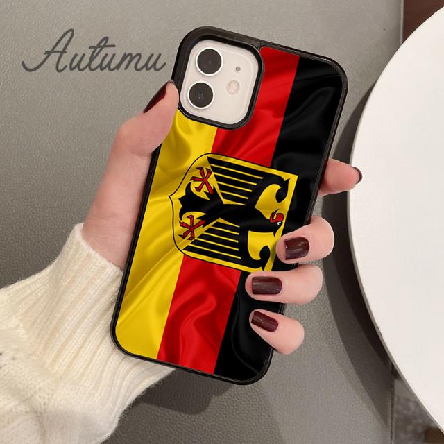 Germany Flag National Emblem Phone Case for iPhone 11 12 13 14 Pro Max Mini X XR XS SE 2020 6S 7 8 Plus Galaxy S21 S22 Shell