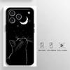 Hülle für Apple iPhone 17 Pro Max 14 15 Pro 7 8 13 11 12 Air XR XS MAX 16 Funda Handyhülle Schwarze Mondkatze