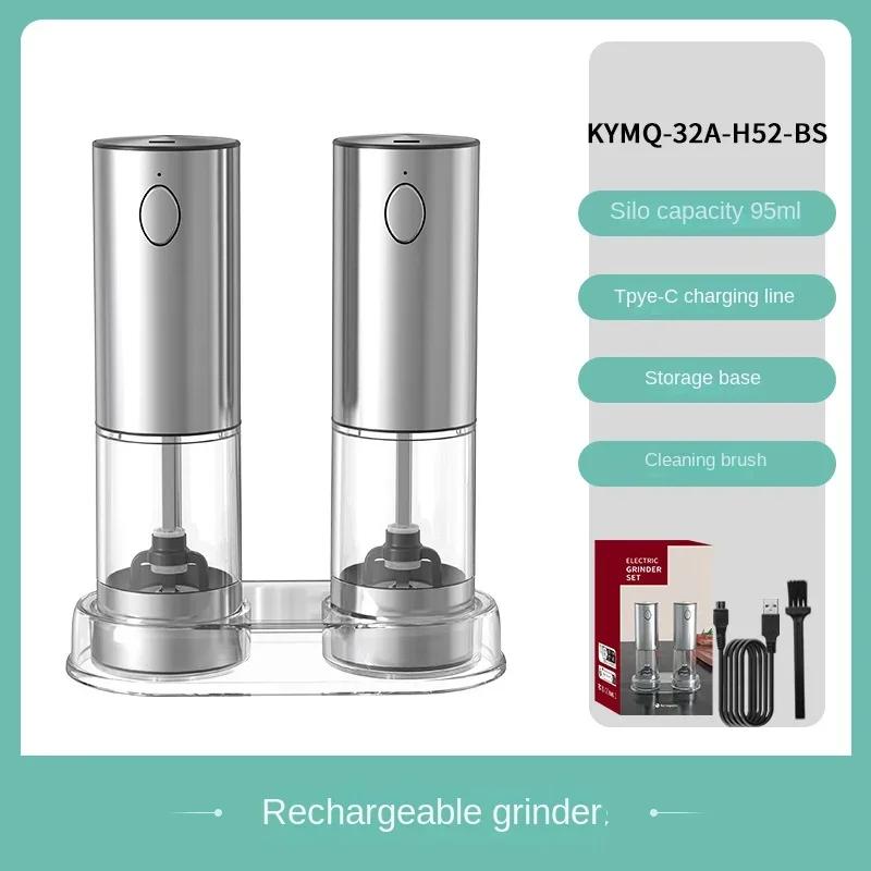 USB Rechargeable Salt Grinder Peppers Spices Mill Electric Automatic Salt and Pepper Grinder Set Adjustable Coarseness Mills