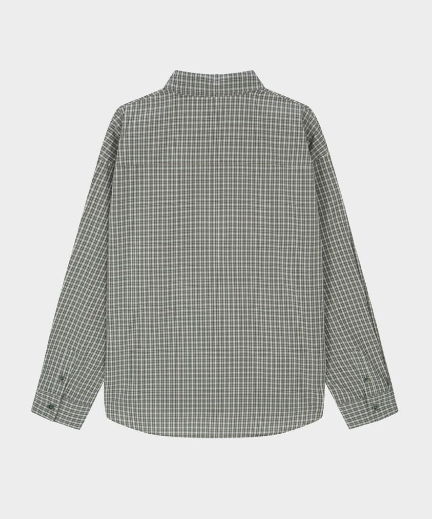 HONO REPORT Oversized Check Shirt_Gray Beige