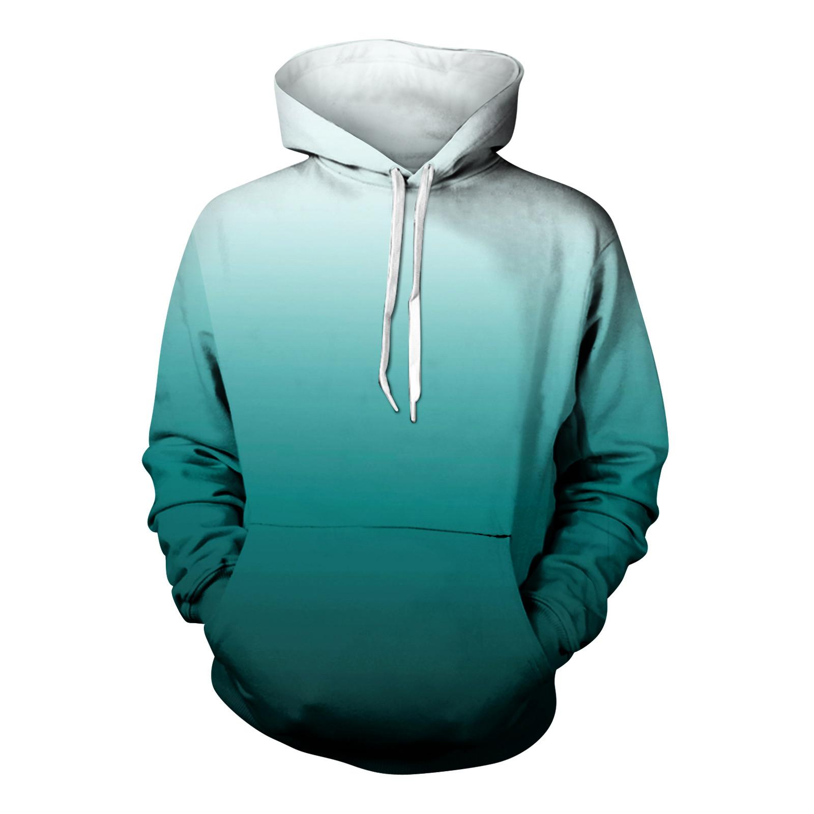 Мужское плюшевое теплое пальто с принтом флисовый свитер повседневное пальто свитер с карманами осенне-зимнее пальто XXL циан 1980₽