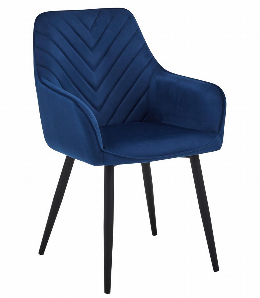 NANA chair - navy blue velvet / black legs x 2