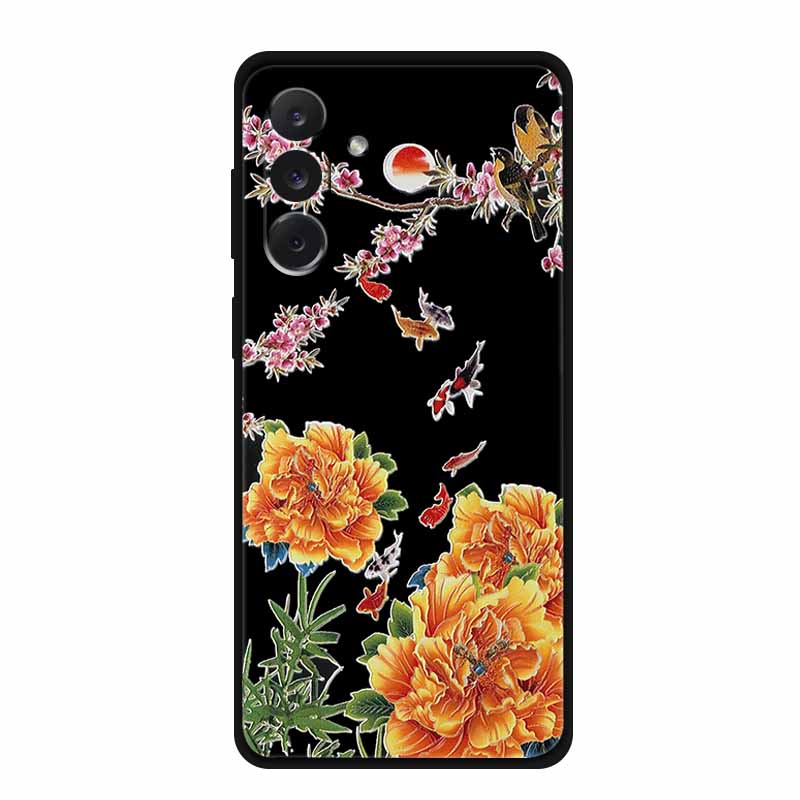 For Samsung M06 M16 M36 3D Flowers Case Soft Silicone Bumper Emboss Phone Cases for Samsung Galaxy M 06 16 36 Back Protect Cover