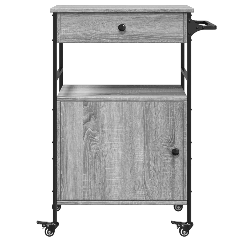 Kitchen Trolley Grey Sonoma 56 x 43 x 89.5 cm Engineered Wood