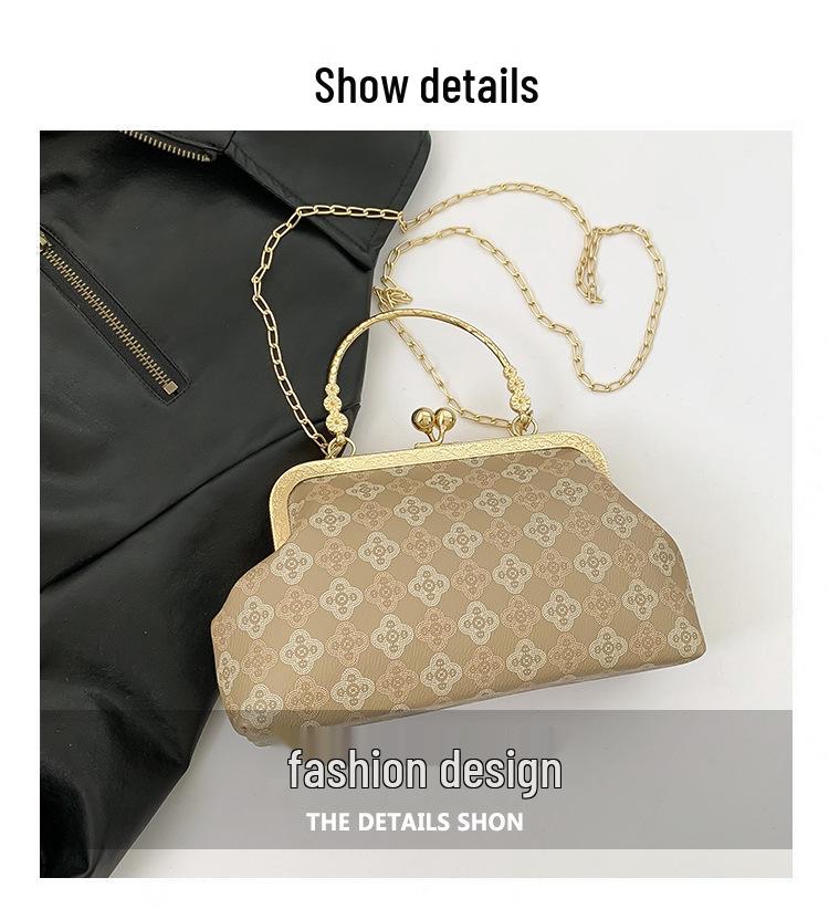 Women's 2025 Korean Style Casual Fashion Crossbody Shell Handbag with Chain Strap