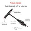 500g Black Stainless Steel Double-Head Slag Hammer with Spring Handle