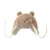 Cute Cartoon Bear Ear Protection Hats Windproof Beanie Cap New Warm Hat  Baby