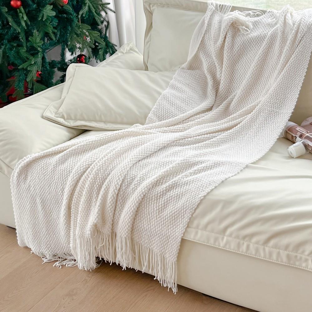 Color-Woven Cross-Ins Throw: Versatile Sofa & Bed Blanket, No Shedding