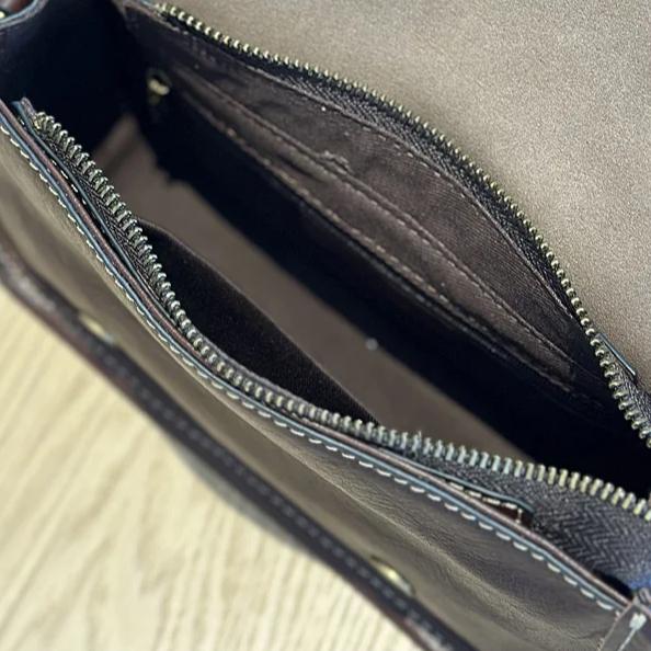 Johnature Retro Genuine Leather Women's Small Bag Cowhide Solid Color Versatile Shoulder Crossbody Bags