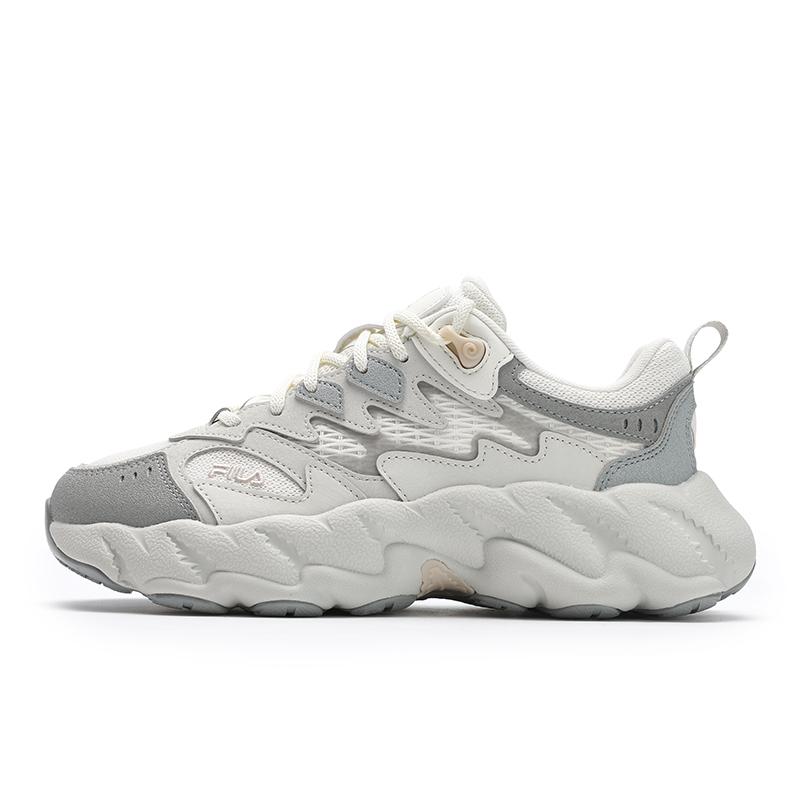 New FILA Fern2 Coverage Wear Resistant Breathable Low Top Casual Shoes Women's White Gray F12W511101FCF