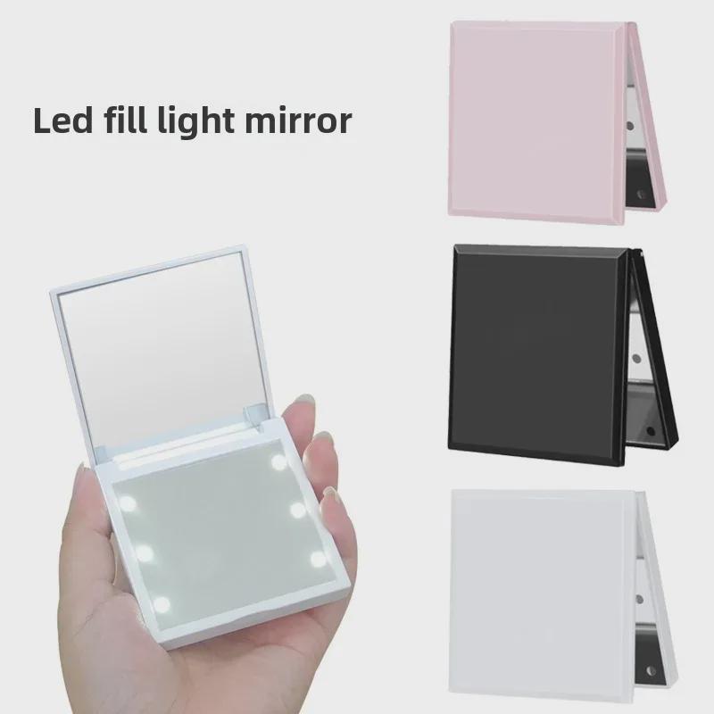 High-Definition LED Double-Sided Portable Makeup Mirror with Infinite Dimming