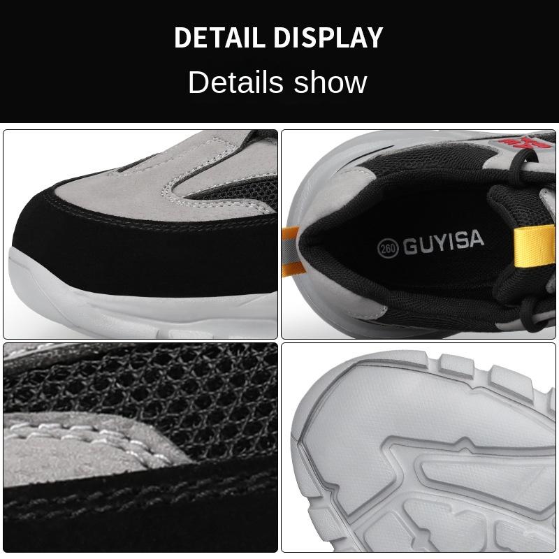 New Lightweight Labor Insurance Shoes Men's Anti-smash and Anti-puncture, Comfortable Steel Baotou Work Shoes
