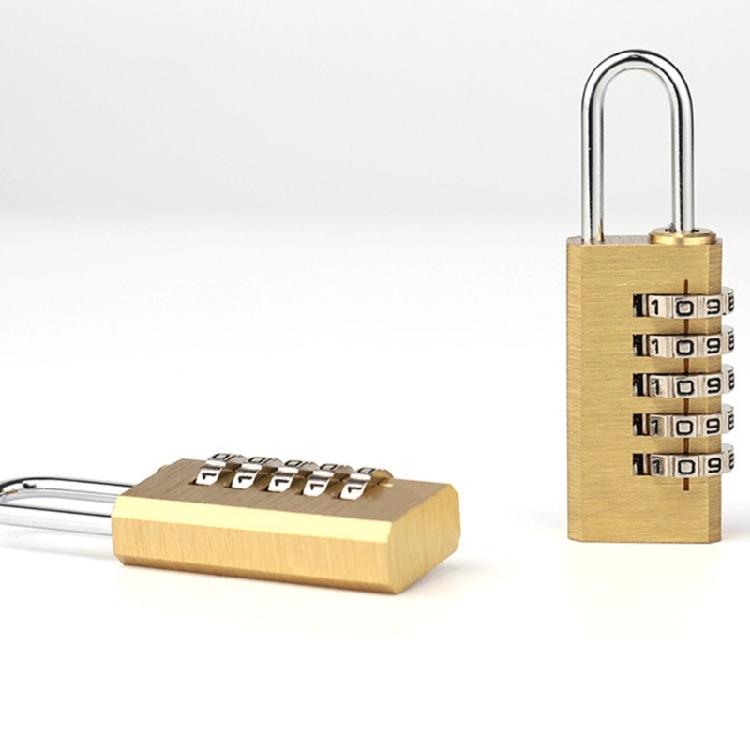 Sturdy Brass Combination Lock Solid Body with Stylish Steel Shackles Portable Accessory for Multipurpose Security