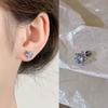 Ear-Caring Ear Bone Stud Flash Zircon Delicate Earrings Female Fancy Titanium Steel Sleep No Need to Take off Earrings Delicate Earrings