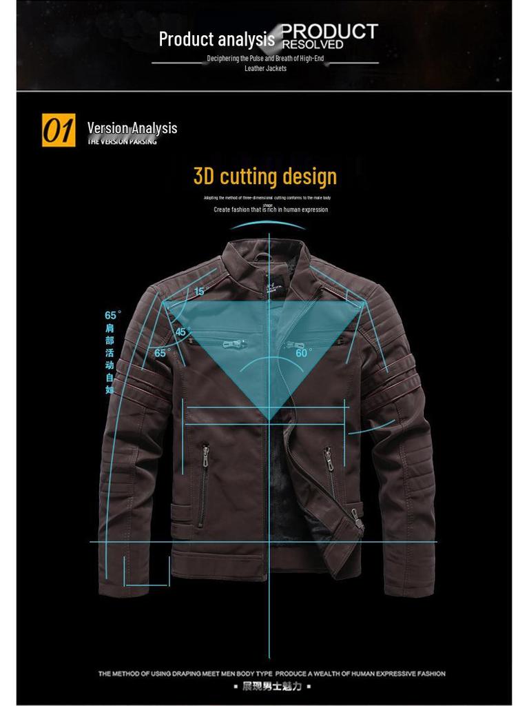 Men's Slim Fit Frosted Leather PU Motorcycle Jacket - Stylish Autumn & Winter Wear