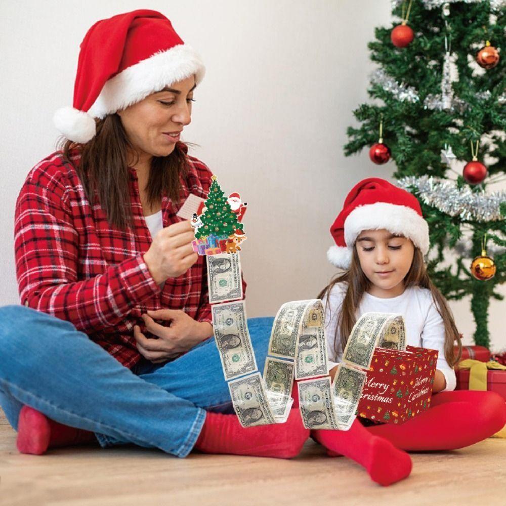 Square Paper Christmas Cash Box Paper Cash Gift Box  Party Christmas Decor Supplies