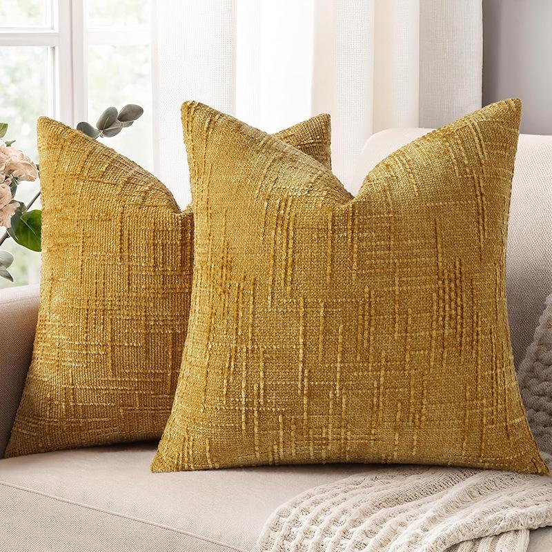 Modern Minimalist Bamboo Chenille Sofa Pillow Cover for Living Room and Bedroom