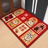 Cartoon Pattern Chinese New Year Door Mat Horse Pattern 40*60cm Horse Year Floor Mat Red Doormat Dirt Resistant