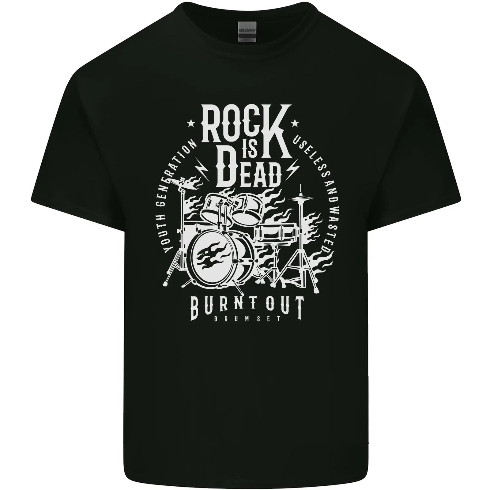 Rock is Dead Music Drummer Drumming Kids T-Shirt Childrens 3XL